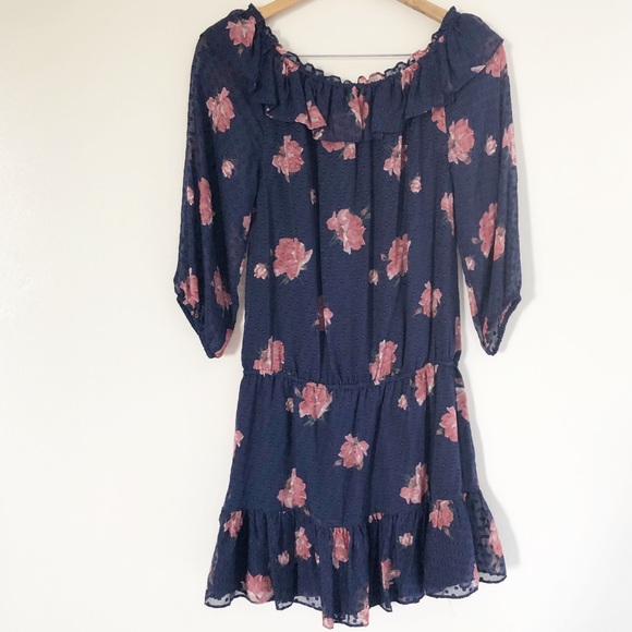 Joie silk off shoulder floral mini dress  Sz Small - Picture 2 of 6